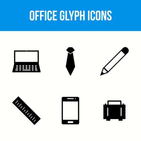 Unique icon set of office glyph vector iconsのイラスト素材