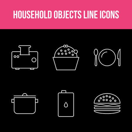 Unique Household Objects Vector Icon Setのイラスト素材