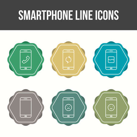 Smartphone and Mobile Apps Vector Icon Setのイラスト素材