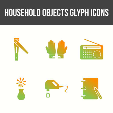 Unique Household Objects Vector Icon Setのイラスト素材