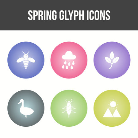 Unique Spring Vector Icon Setのイラスト素材