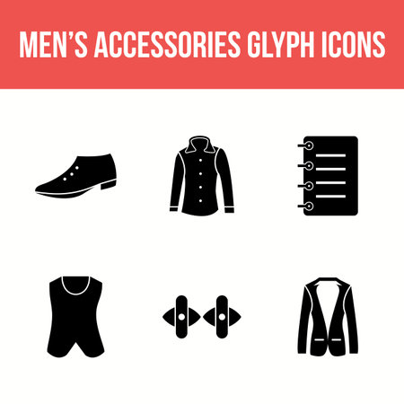 Men's Accessories Vector Icon Setのイラスト素材