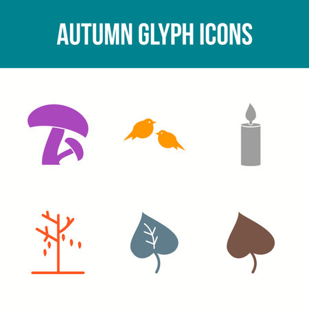 Unique Autumn Vector Icon Setのイラスト素材