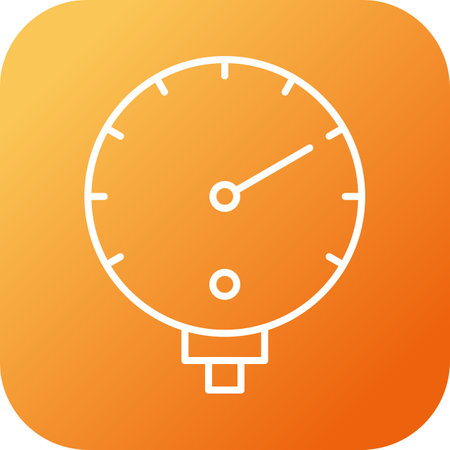 Unique Pressure Gauge Line Vector Icon