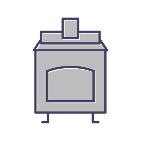 Unique Coal Furnace Line Vector Iconのイラスト素材