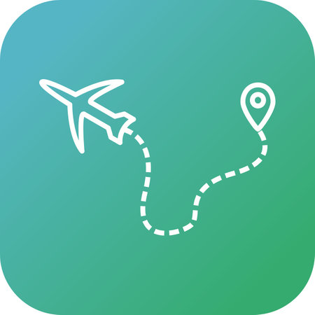 Unique Plane Flying Line Vector Iconのイラスト素材