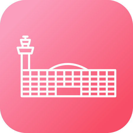 Unique Airport Building Line Vector Iconのイラスト素材