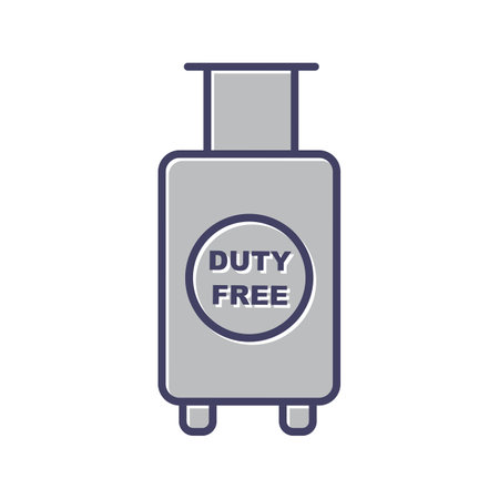 Unique Duty Free Luggage Line Vector Iconのイラスト素材