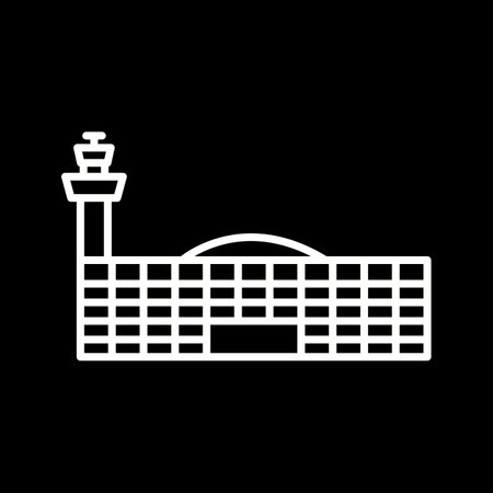 Unique Airport Building Line Vector Iconのイラスト素材