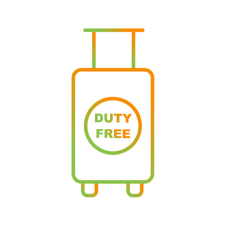 Unique Duty Free Luggage Line Vector Iconのイラスト素材