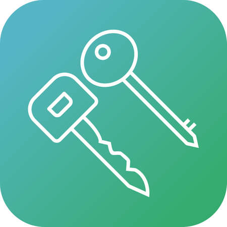 Line vector Icon of two keysのイラスト素材