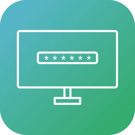 System password line black vector iconのイラスト素材