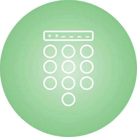 Passcode lock line black vector iconのイラスト素材