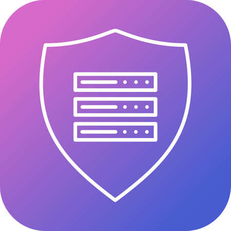 Unique line black icon of secure server