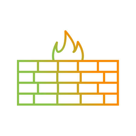 Unique line icon of firewallのイラスト素材