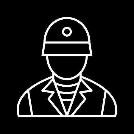 Unique Soldier Vector Line Iconのイラスト素材