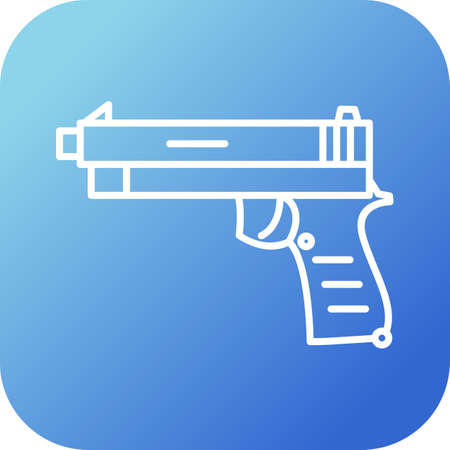 Unique Pistol Vector Line Iconのイラスト素材