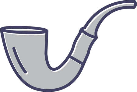 Unique Cigar Pipe Line Vector Iconのイラスト素材
