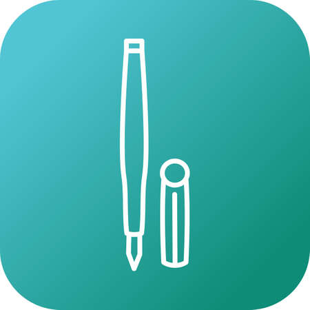 Unique Fountain pen Line Vector Iconのイラスト素材