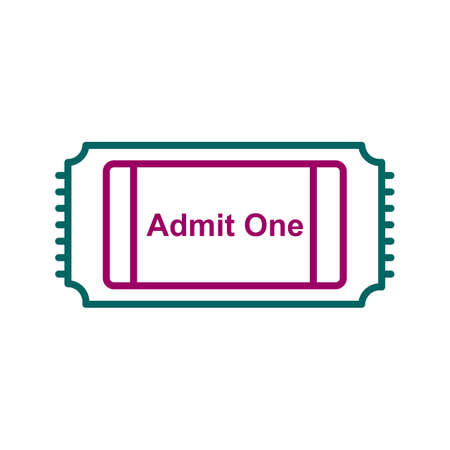 Unique Movie Ticket Line Vector Iconのイラスト素材