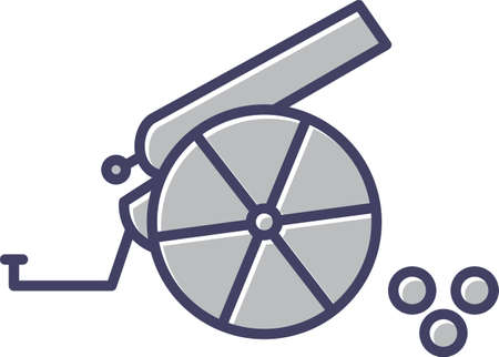 Unique Cannon Line Vector Iconのイラスト素材