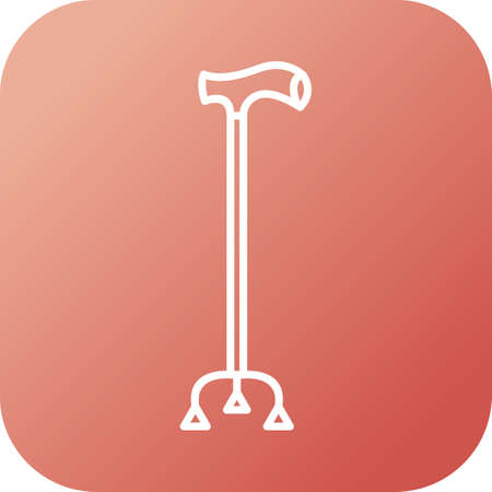 Unique Walking Stick Line Vector Iconのイラスト素材