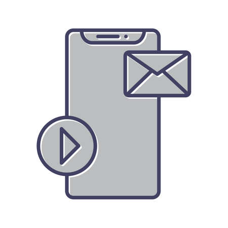 Unique Mobile Marketing Line Vector Iconのイラスト素材