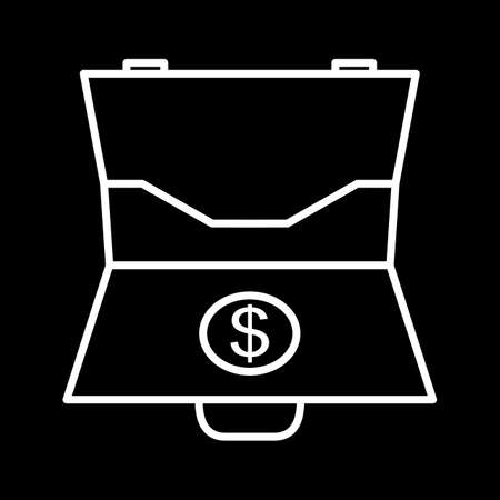 Unique Dollar Briefcase Line Vector Iconのイラスト素材