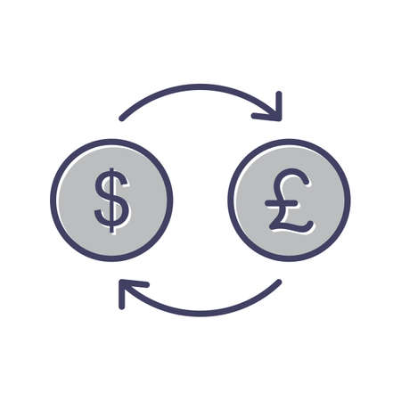 Unique Dollar to Pound Line Vector Iconのイラスト素材