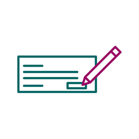 Unique Write Cheque Line Vector Iconのイラスト素材