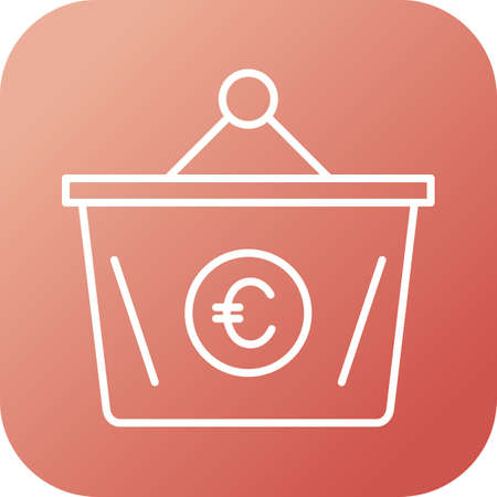 Unique Euro Basket Line Vector Iconのイラスト素材