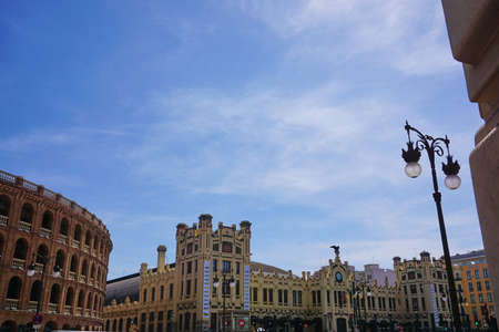 The Norte Railway Station and Plaza de Toros in Valenciaのeditorial素材