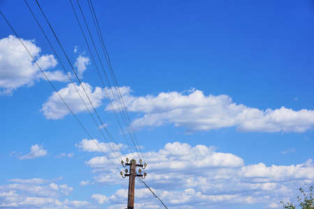 Old telephone, telegraph line