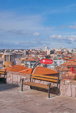 Haskovo, Bulgaria - January 30, 2020: Amazing view of city Haskovo, Bulgaria.The photo was taken on a sunny winter day with beautiful clouds in the skyのeditorial素材