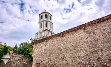 Plovdiv, Bulgaria - July 17, 2018: Beautiful view of houses and streets from the period of Bulgarian revival in the old town; city Plovdiv, Bulgaria. Plovdiv also is the  European capital of culture for year 2019 and very famous touristic place.のeditorial素材