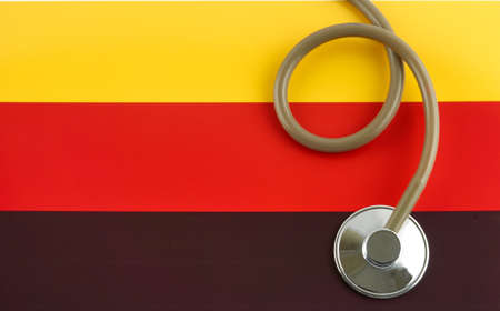 Stethoscope on German National Flagの写真素材