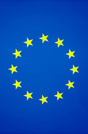European Union flag near plan photo