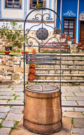 Plovdiv, Bulgaria - July 17, 2018: Beautiful view of houses and streets from the period of Bulgarian revival in the old town; city Plovdiv, Bulgaria. Plovdiv also is the  European capital of culture for year 2019 and very famous touristic place.のeditorial素材