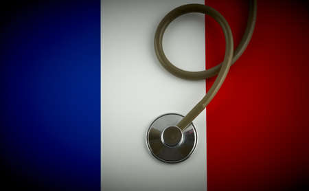 A stethoscope on France flagの写真素材