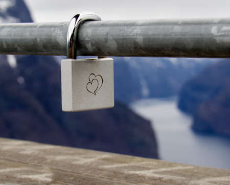 A love lock in near planの写真素材