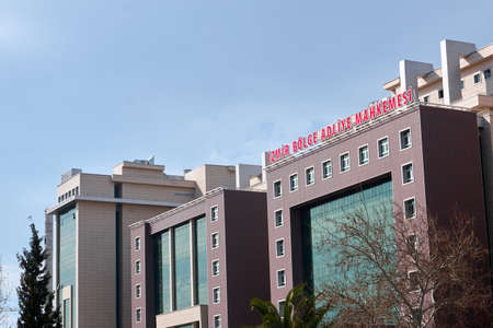 Izmir, Turkey - March 4, 2020: Photo of Regional Administrative Court of Izmir.This  courthouse is placed at BayraklÄ± district in Izmir.のeditorial素材