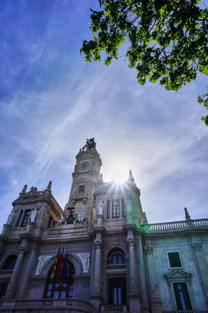 Close up of Valencia's City Hall in Spainの写真素材