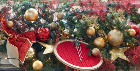 Christmas background with tree branches
