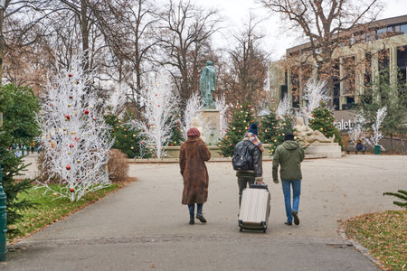 Colmar, France - December 24, 2025:Colmar is a popular destination for tourists, especially during the Christmas season. With its famous Christmas markets, festive lights, and iconic attractions such as the Ferris wheel, the city becomes one of Europeâsのeditorial素材