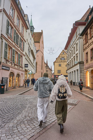 Colmar, France - December 24, 2025:Colmar is a popular destination for tourists, especially during the Christmas season. With its famous Christmas markets, festive lights, and iconic attractions such as the Ferris wheel, the city becomes one of Europeâsのeditorial素材