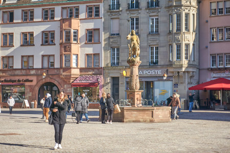 Mulhouse, France - February, 5, 2026:Mulhouseâs historic architecture, elegant streets, and landmarks such as Town Hall and Temple Saint-Etienne reflect the cityâs rich cultural heritage and classical urban design.のeditorial素材