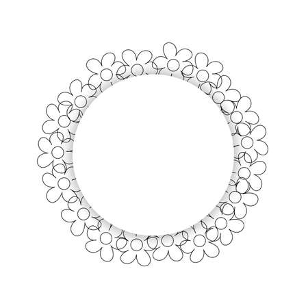 Floral frame on a white background prints, greeting cards, invitations for holiday, birthday, wedding, Valentine's day, party. Vector illustration.のイラスト素材