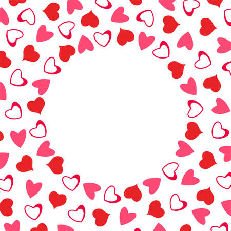 Abstract frame pattern of heartsのイラスト素材