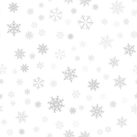 Seamless pattern. Christmas abstract background made of snowflakes on white.のイラスト素材