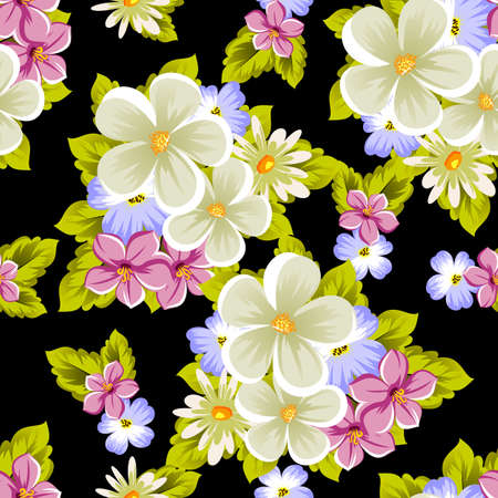 seamless pattern of flowers. For card designs, greeting cards, birthday invitations, wedding, Valentine's day, party, celebration. Vector illustrationのイラスト素材